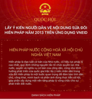 Bài tuyên truyền và hướng dẫn cách thức góp ý sửa đổi, bổ sung Hiến pháp năm 2013 qua VNeID